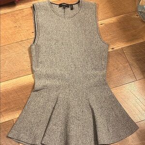 Theory Gray Sleeveless Peplum Blouse